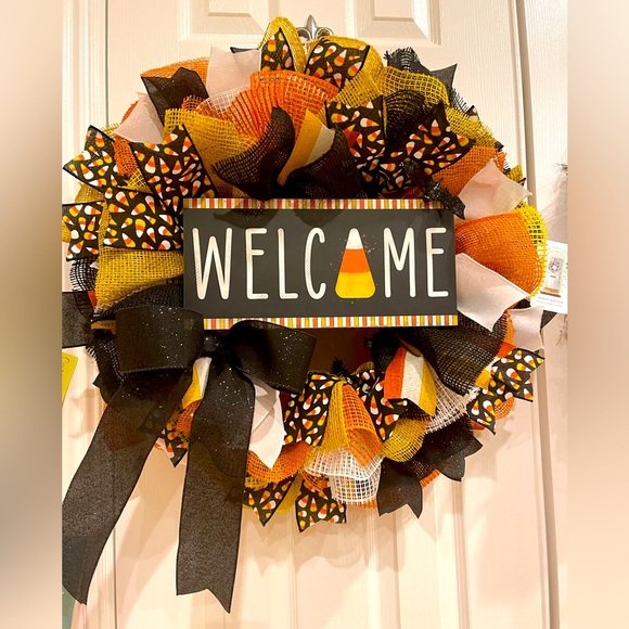Halloween Welcome wreath, Halloween Decor, Halloween Decorations - Picture 1 of 4